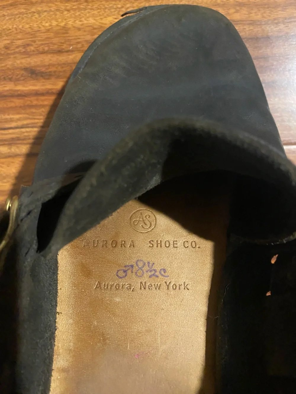 Aurora Shoe Co. Men's Middle English - NAVY 8 1/2 8.5 C